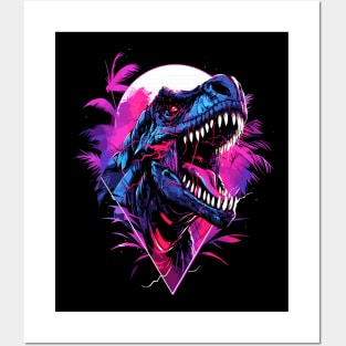 Synthwave T-Rex Posters and Art